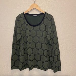 Neiman Marcus Women’s Wool Blend Green Knit Scoop Neck Lined Sweater Tunic Top L